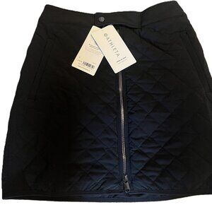 Athleta Après Ski Skirt Black Quilted Front Zip Mini Size 2 NWT